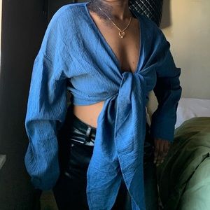 Deep V Neck Wrap Top